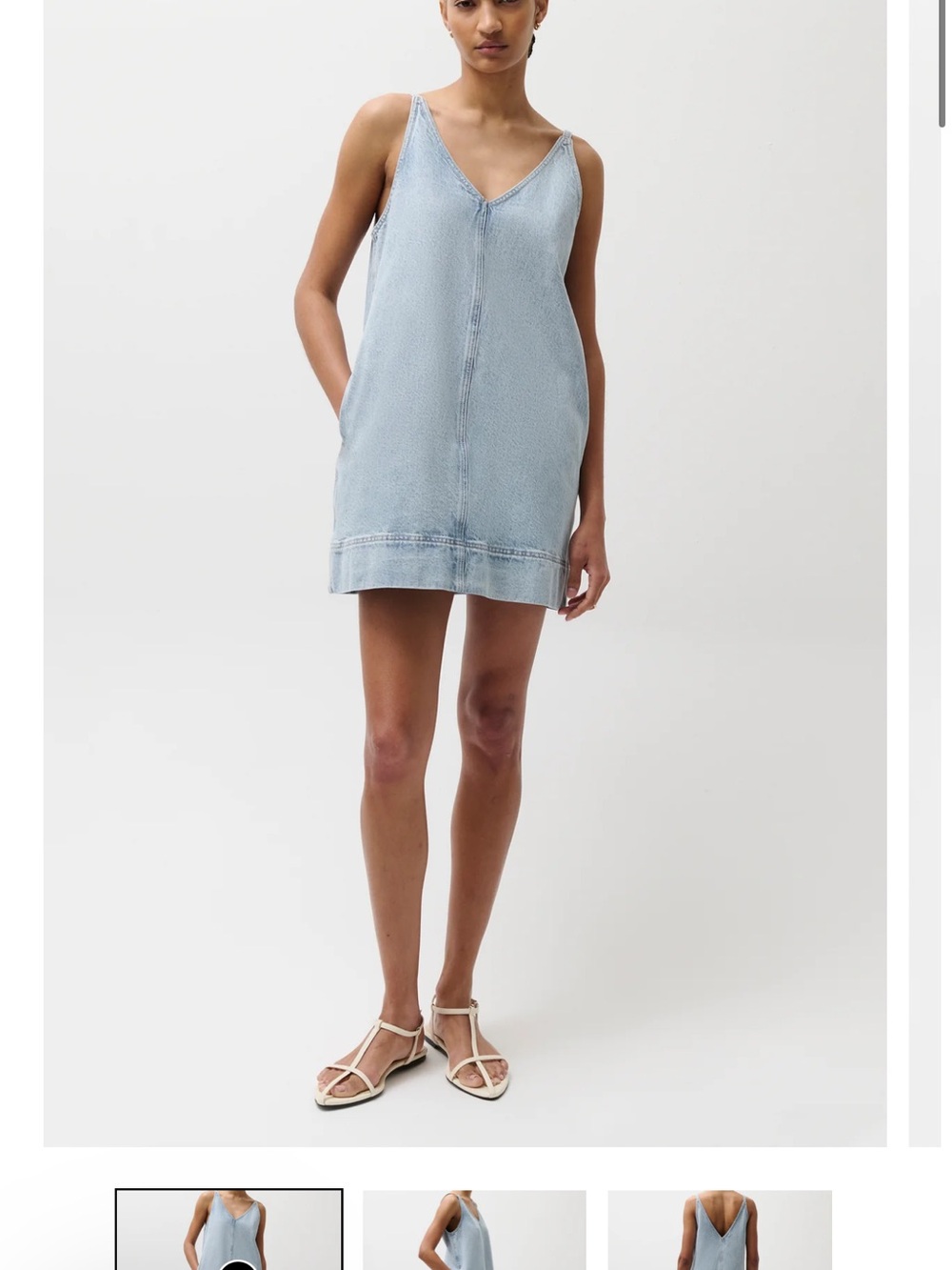 Pistola Denim Slip Dress - V-Neck Mini